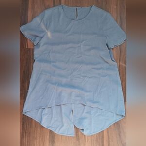 Casual Blue Short Sleeve Top